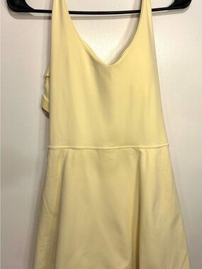 Fabletics Pale Yellow V-Neck Sleeveless Dress